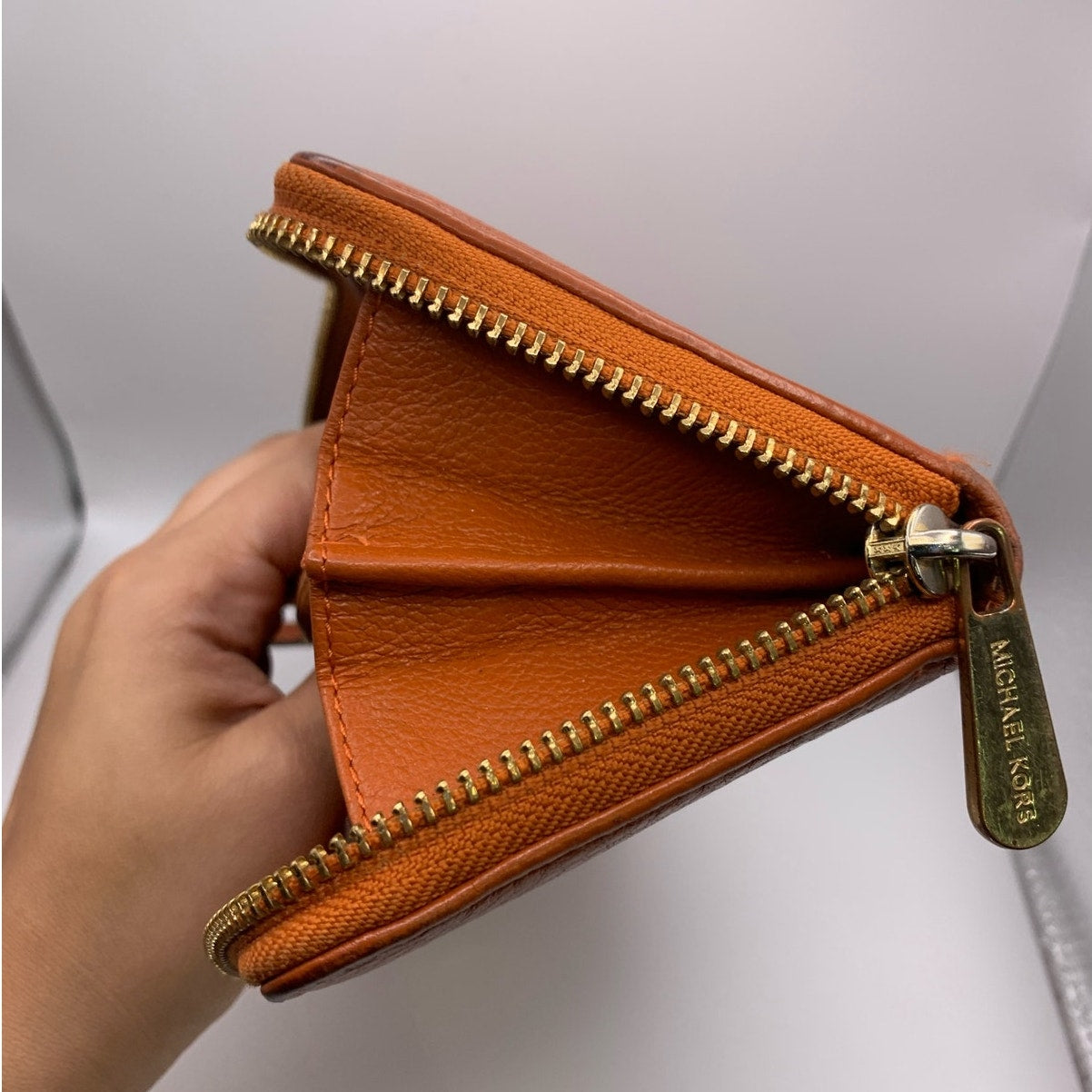 Michael Kors Burnt Orange Zip Around Wallet