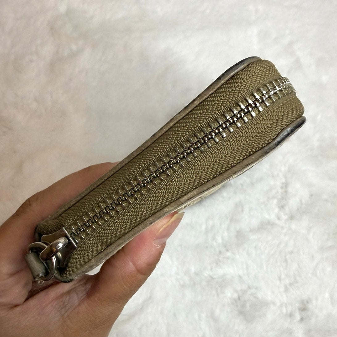 COACH Signature Canvas Zip Around Wallet