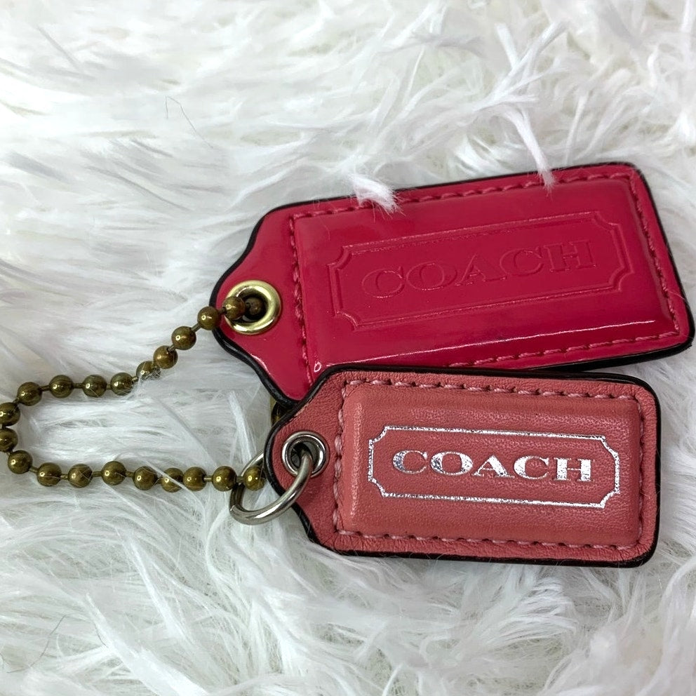 Double Pink COACH Replacement Hang Tag Bag Charm