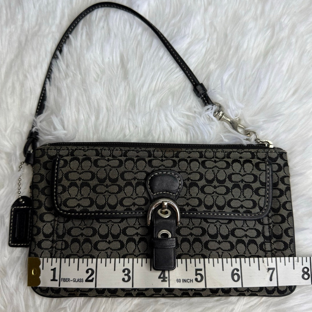 COACH y2k Soho Black Signature Canvas Wristlet