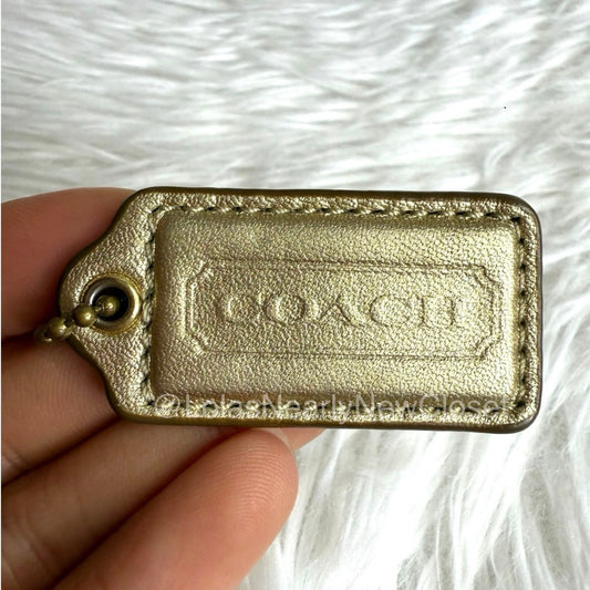1.5" COACH Gold Fob Bag Charm Hang tag Hangtag