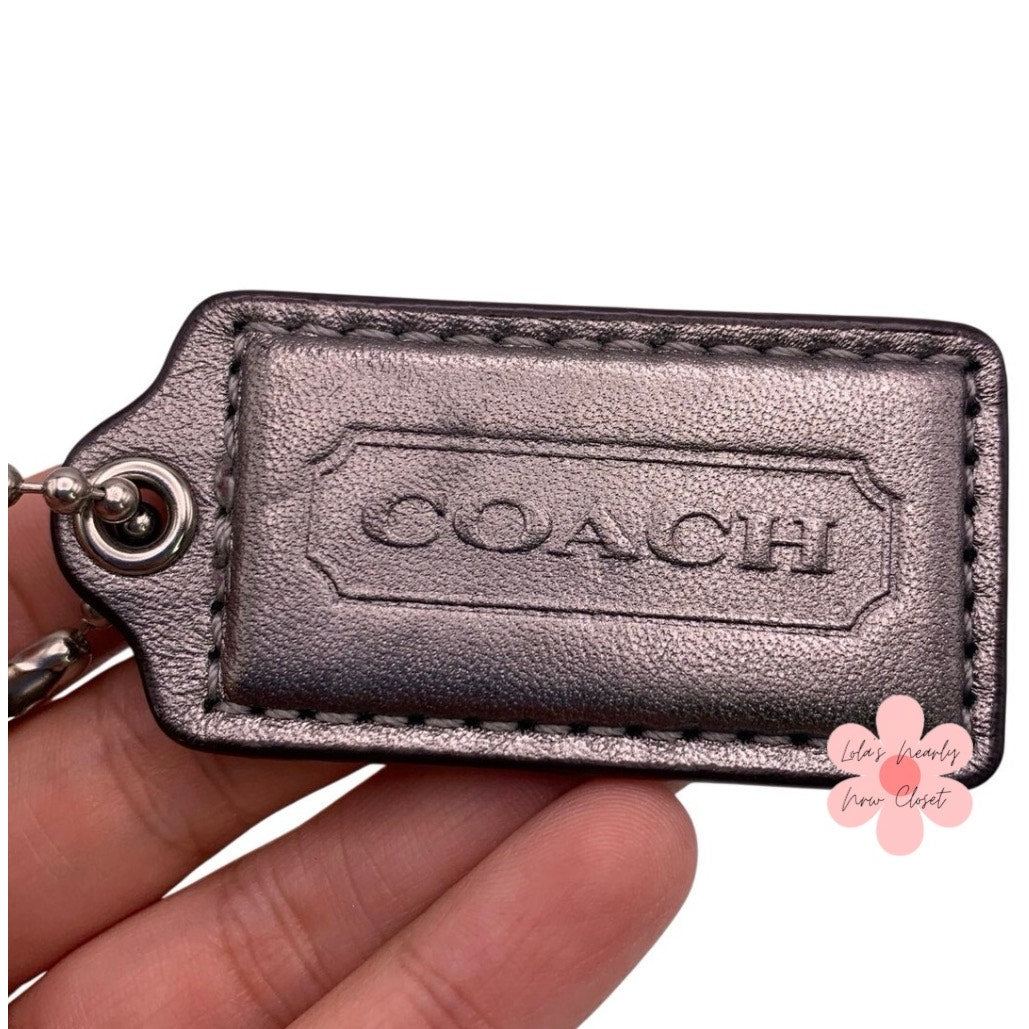 2" COACH Silver Fob Bag Charm Hang tag Hangtag