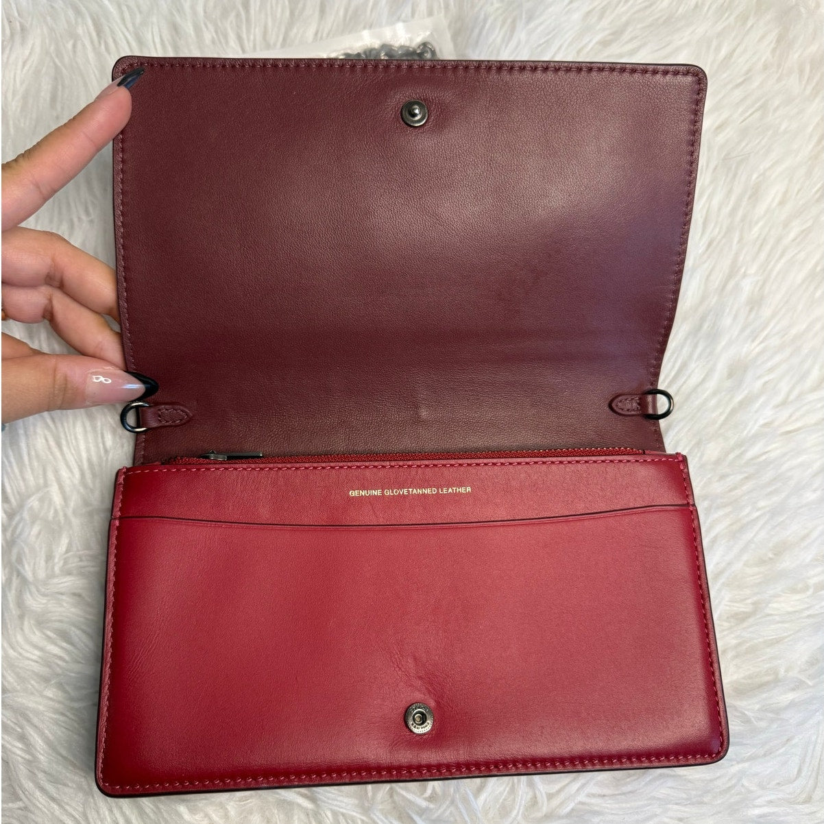 COACH Foldover Chain Clutch with Floral Applique Crossbody