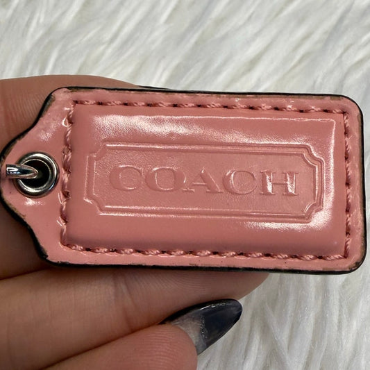 1.5" COACH Pink Fob Bag Charm Hang tag Hangtag