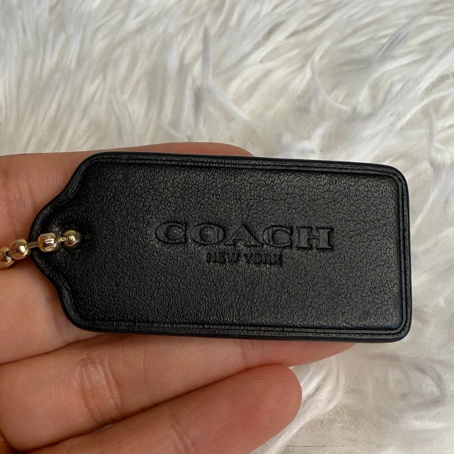 2" COACH Black Fob Bag Charm Hang tag Hangtag