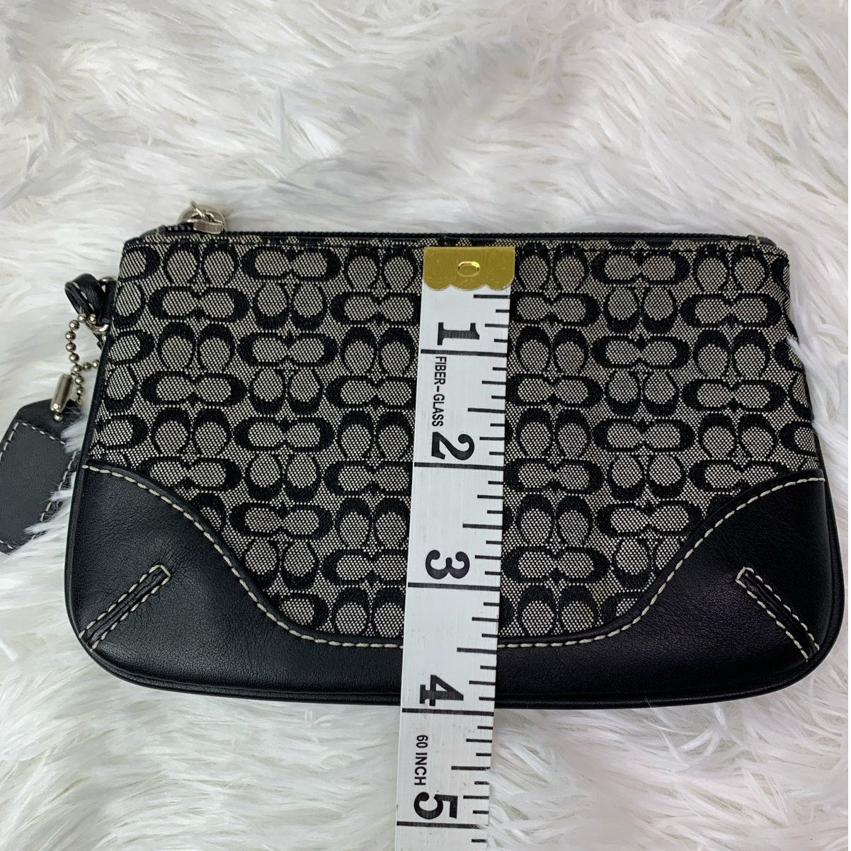 COACH Black Signature Canvas Wristlet