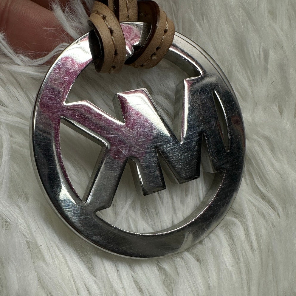 Michael Kors Tan Silver Logo Bag Charm