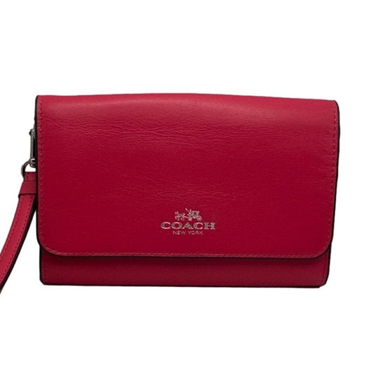 COACH Smooth Leather Wristlet Clutch Wallet