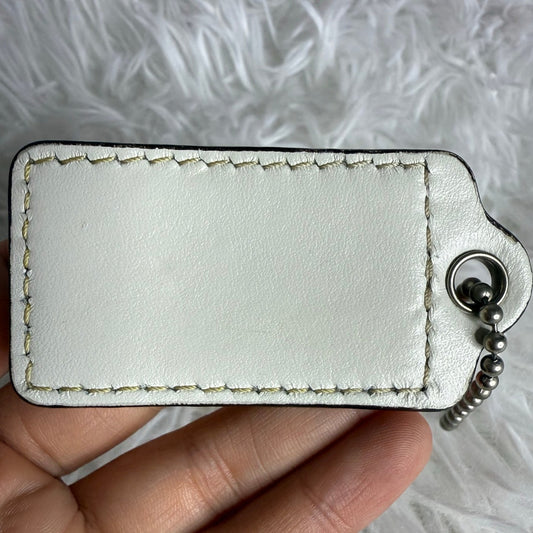 2.5" COACH Colorblock White Yellow Fob Bag Charm Hang tag Hangtag