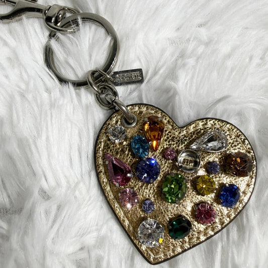 y2k Coach Heart Jewel Bag Charm Fob
