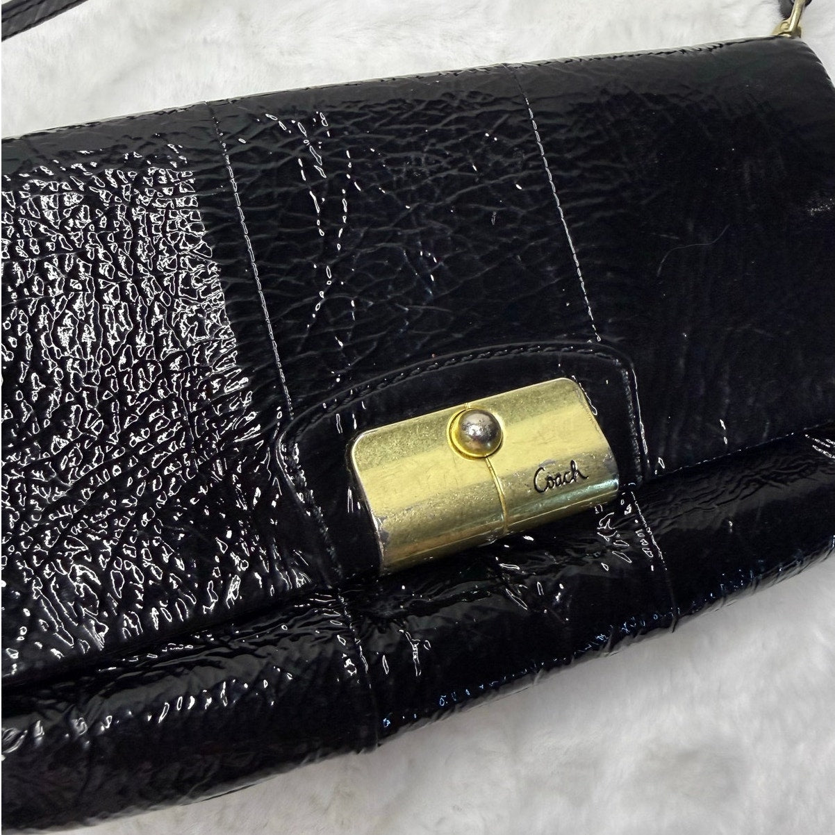 COACH Patent Leather Black Mini Purse Wristlet