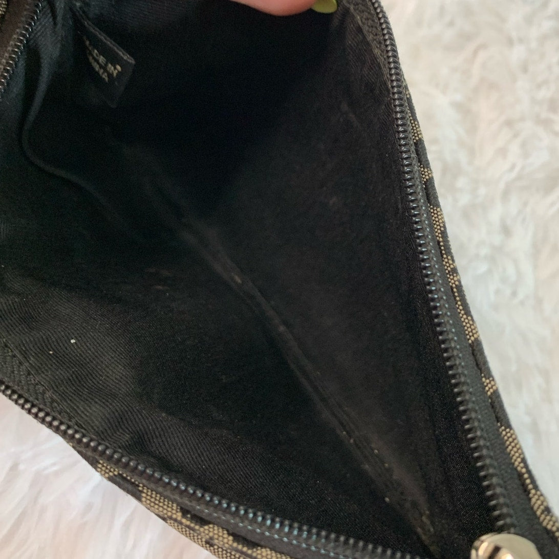 y2k COACH Buckle Soho Black Gray Signature Canvas Wristlet