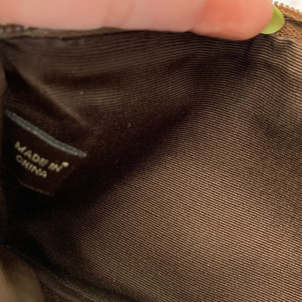 y2k COACH Brown Signature Canvas Wristlet