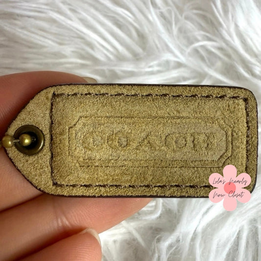 1.5" y2k COACH Suede Fob Bag Charm Hang tag Hangtag
