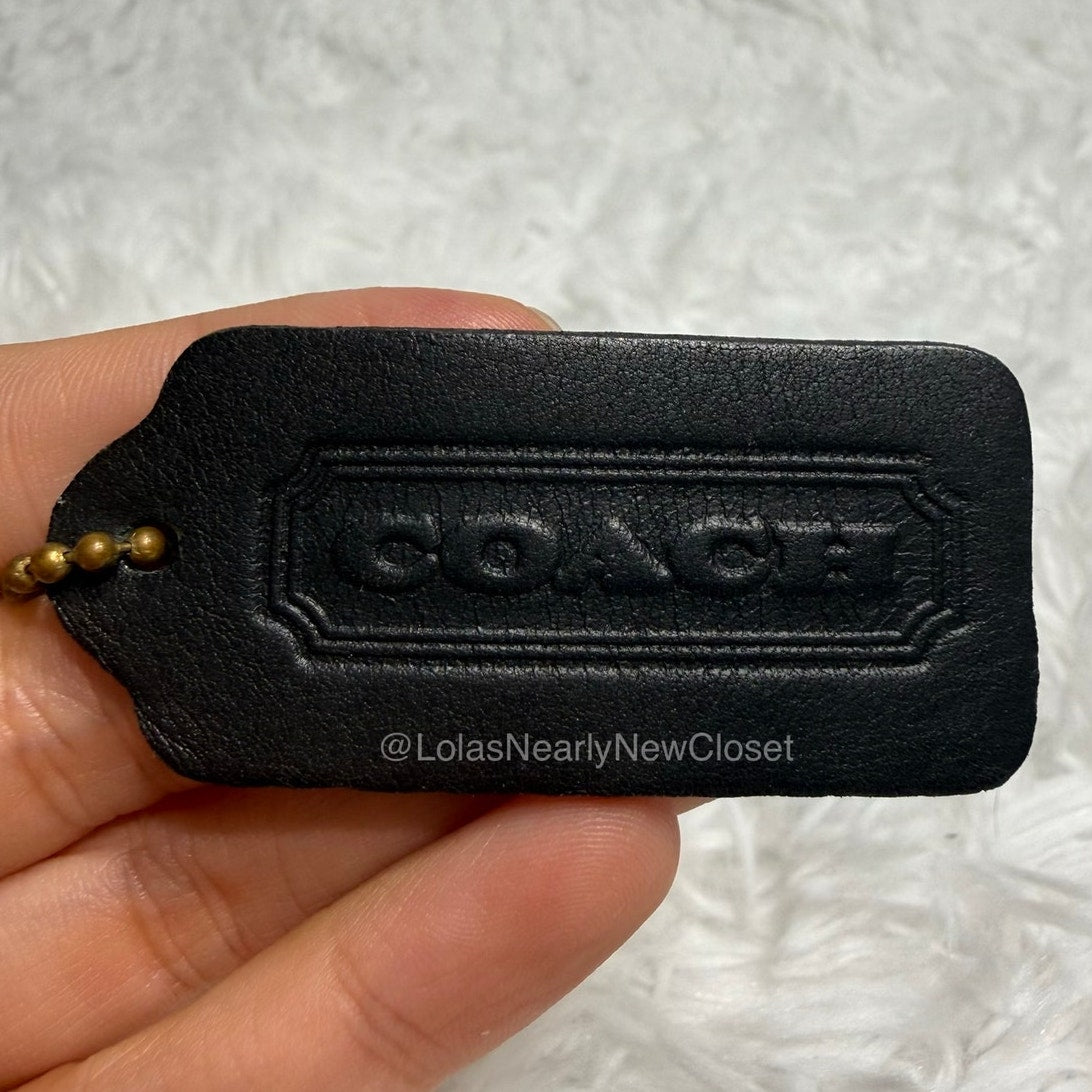 2" Vintage COACH Black Fob Bag Charm Hang tag Hangtag