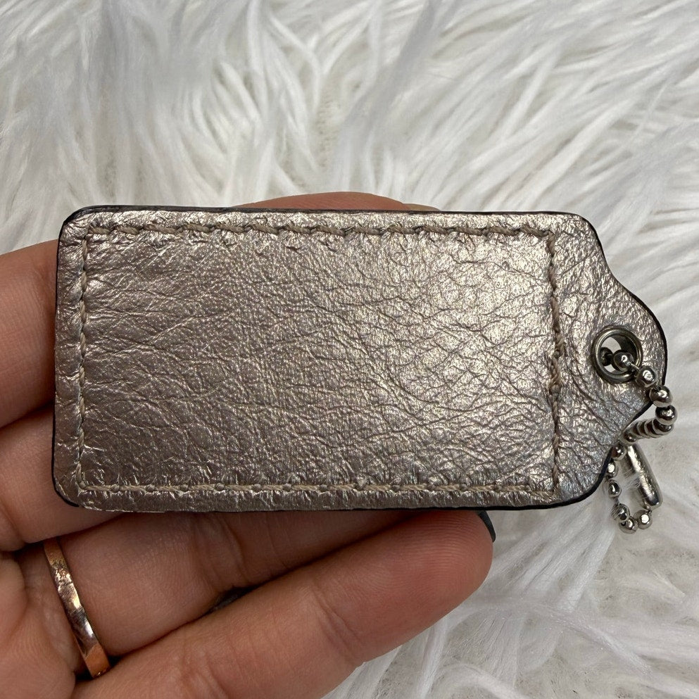 2" COACH Silver Fob Bag Charm Hang tag Hangtag