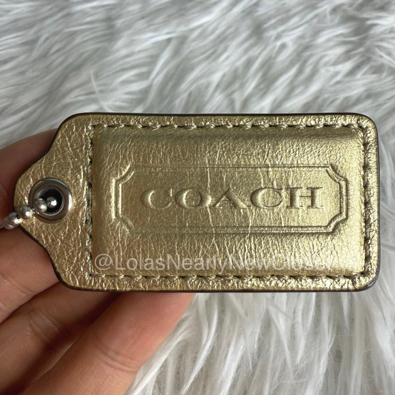 2" COACH Gold Fob Bag Charm Hang tag Hangtag
