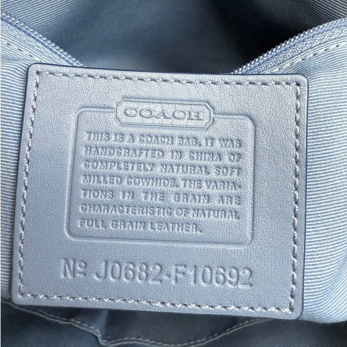 COACH y2k Blue Pebbled Leather Tote Shoulder bag