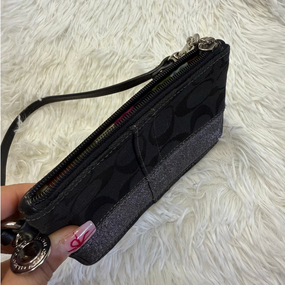 COACH Legacy Black Wristlet