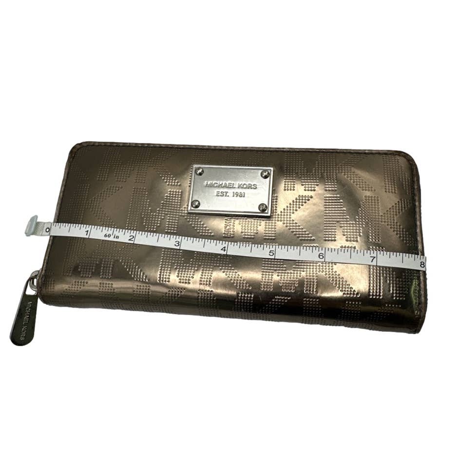 MICHAEL KORS Metallic Silver Signature Wallet