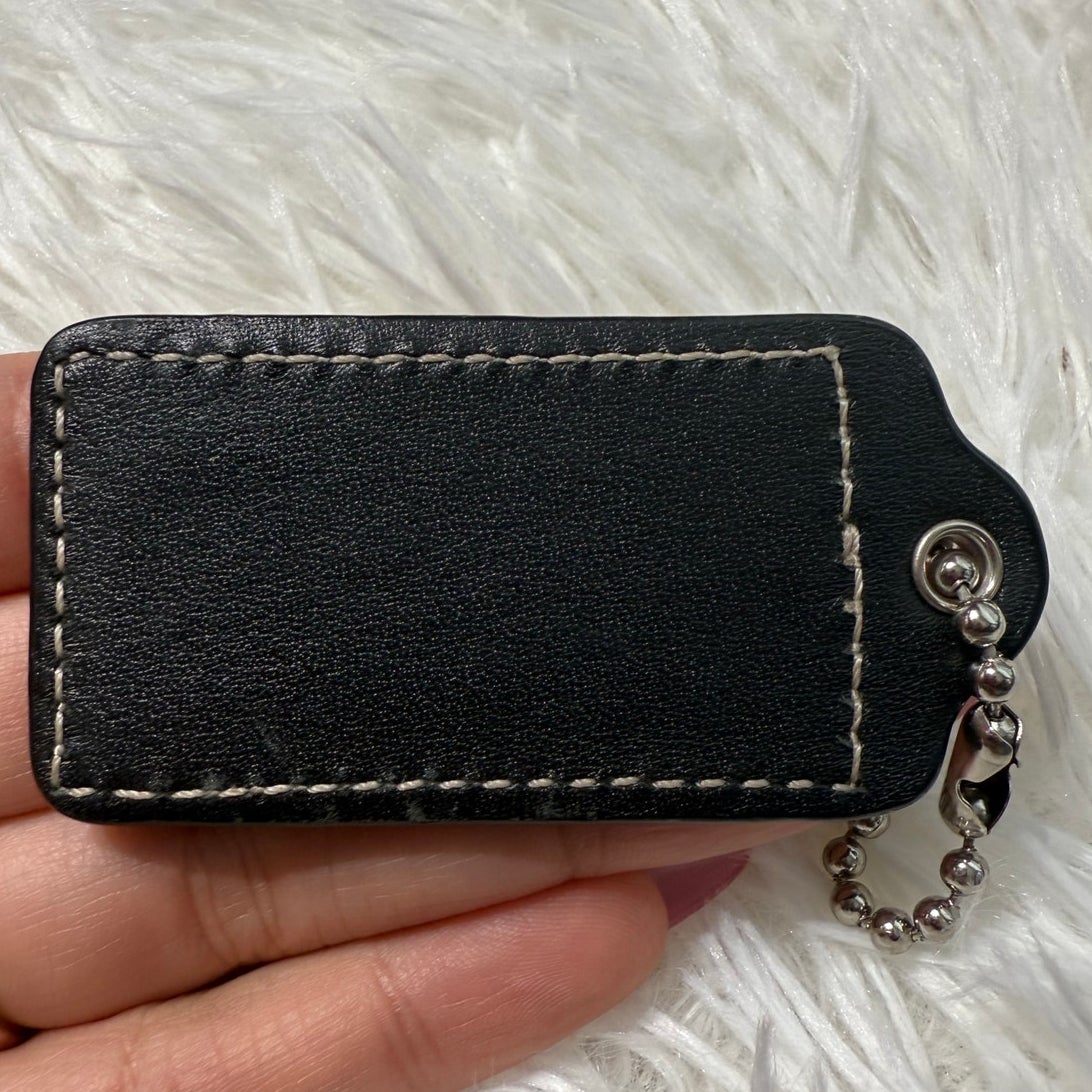 2" COACH Black Fob Bag Charm Hang tag Hangtag