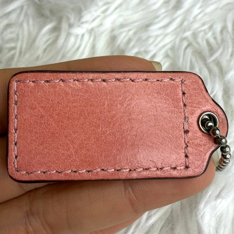 1.5" COACH  Pink Fob Bag Charm Hang tag Hangtag
