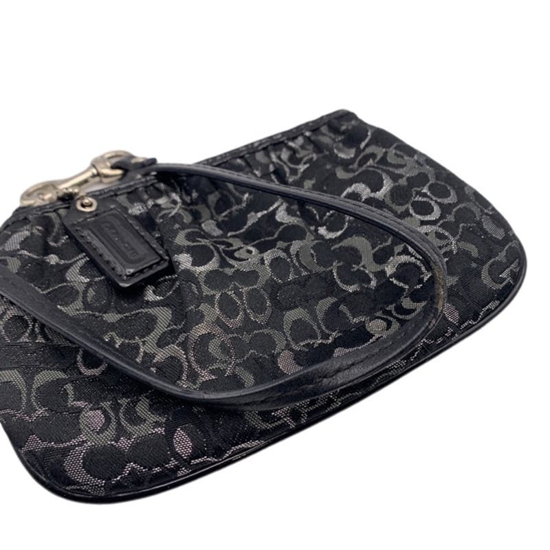 COACH Black Signature Canvas Wristlet