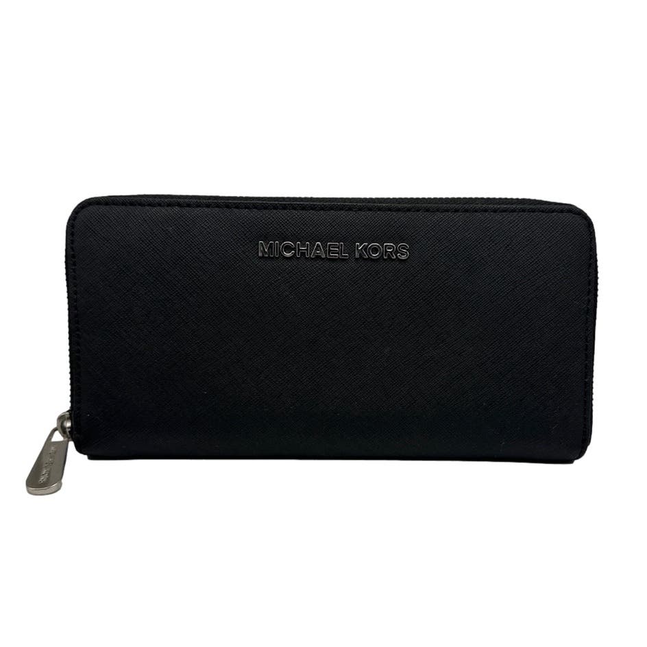 MICHAEL KORS Black Zip Around Wallet