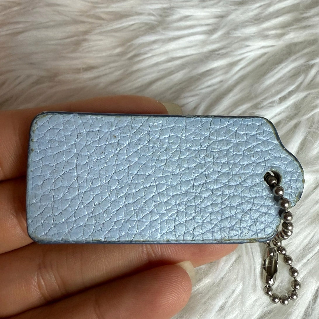 2" COACH Blue Fob Bag Charm Hang tag Hangtag
