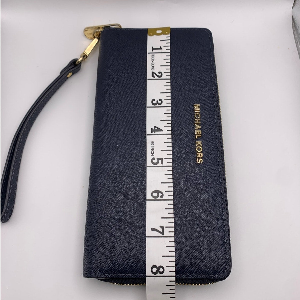 Michael Kors Navy Jet Set Zip Around Wallet