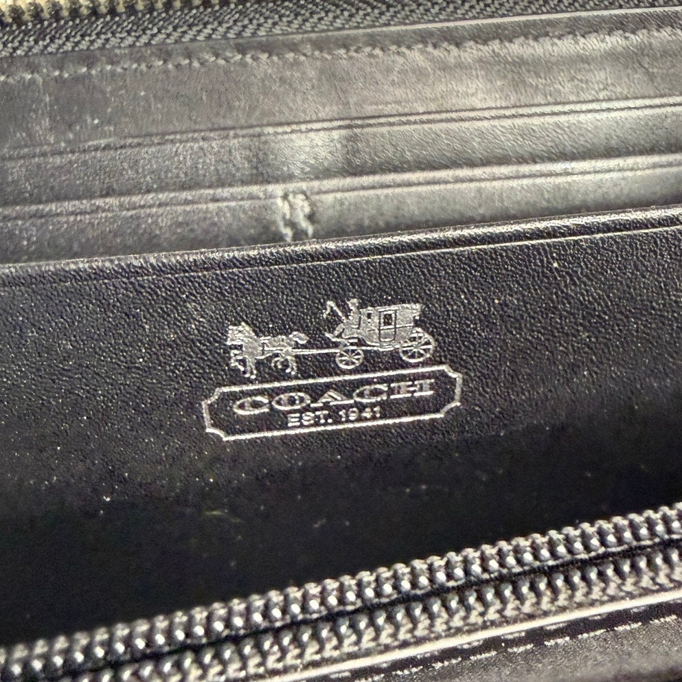 COACH y2k Black Canvas Leatherware Legacy Signature Wallet