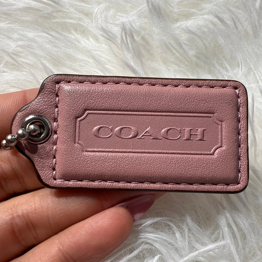 2” COACH Dust Rose Fob Bag Charm Hang tag Hangtag