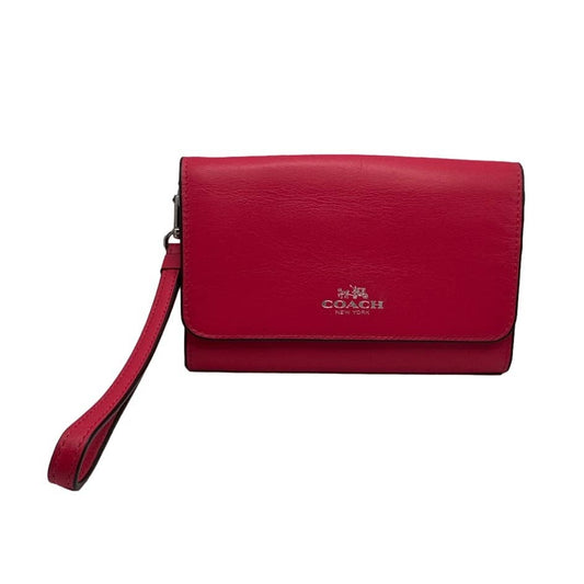 COACH Smooth Leather Wristlet Clutch Wallet