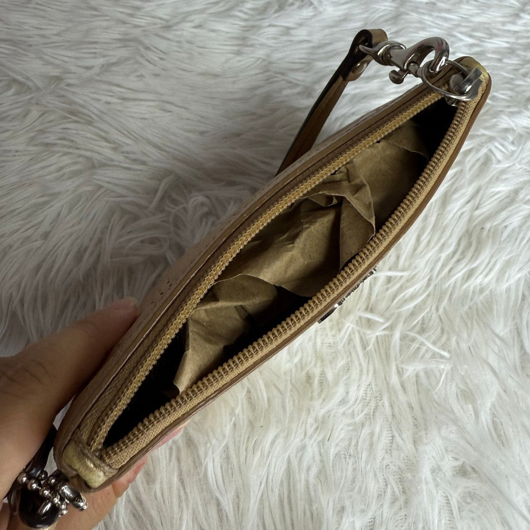 COACH Metallic Gold Signature Wristlet