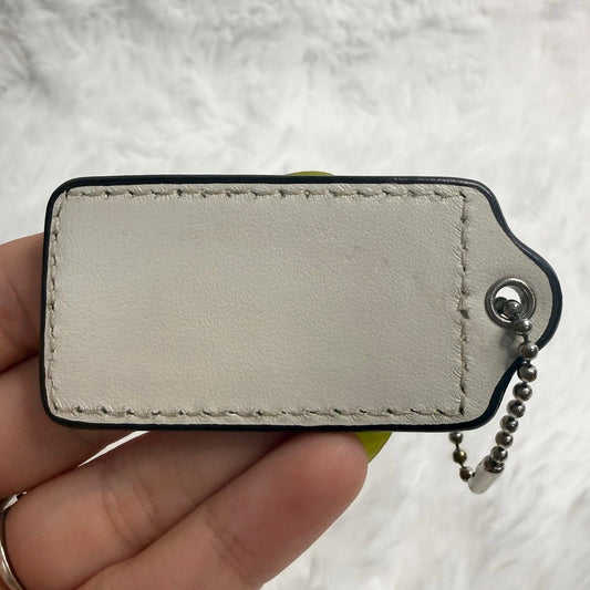 2.5" COACH Ivory Fob Bag Charm Hang tag Hangtag