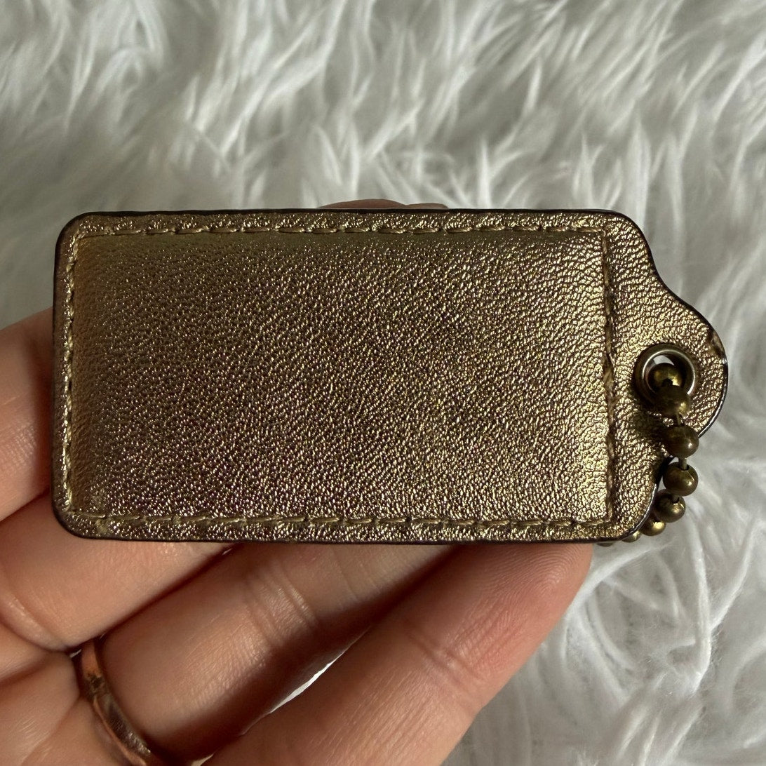 2" Coach Gold Fob Bag Charm Hang tag Hangtag