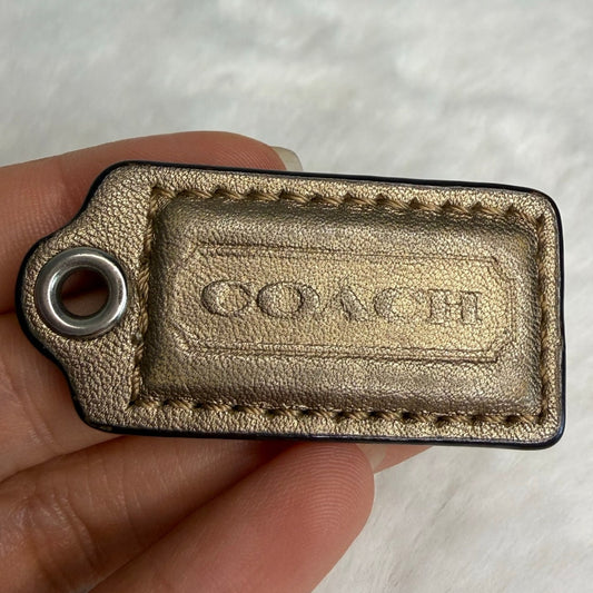 1.5" COACH Bronze Fob Bag Charm Hang tag Hangtag