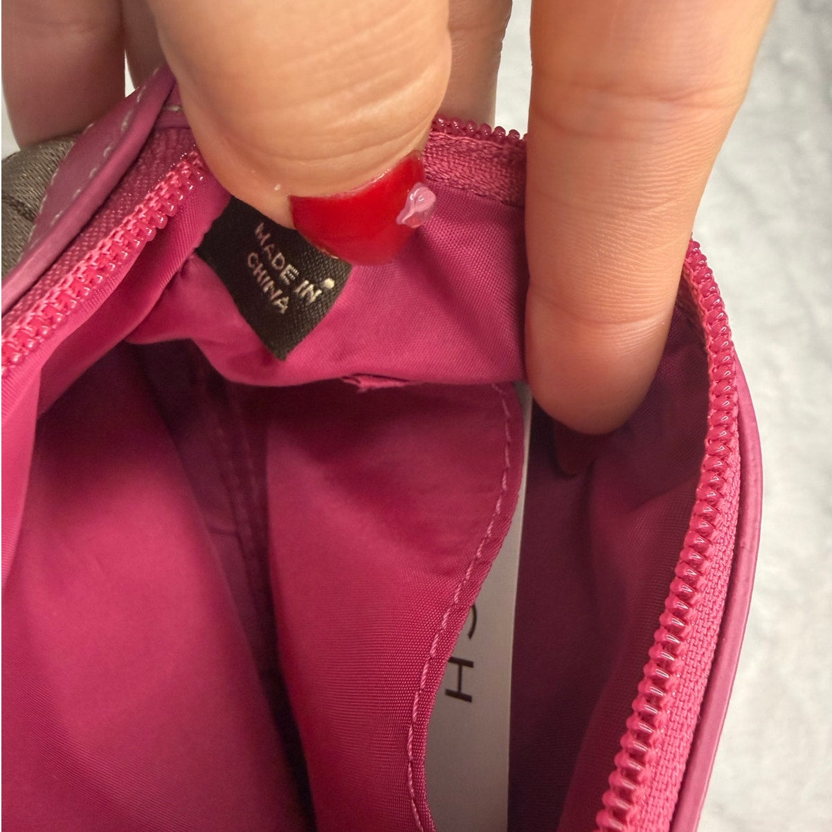 COACH Pink Brown Signature Carriage Canvas Wristlet