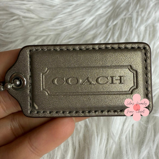 2" COACH Silver Fob Bag Charm Hang tag Hangtag
