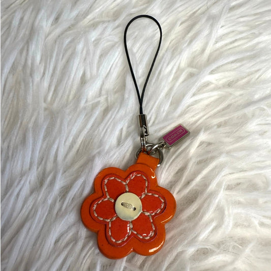 1.5" y2k COACH Vintage Daisy Flower Bag Charm Key Fob