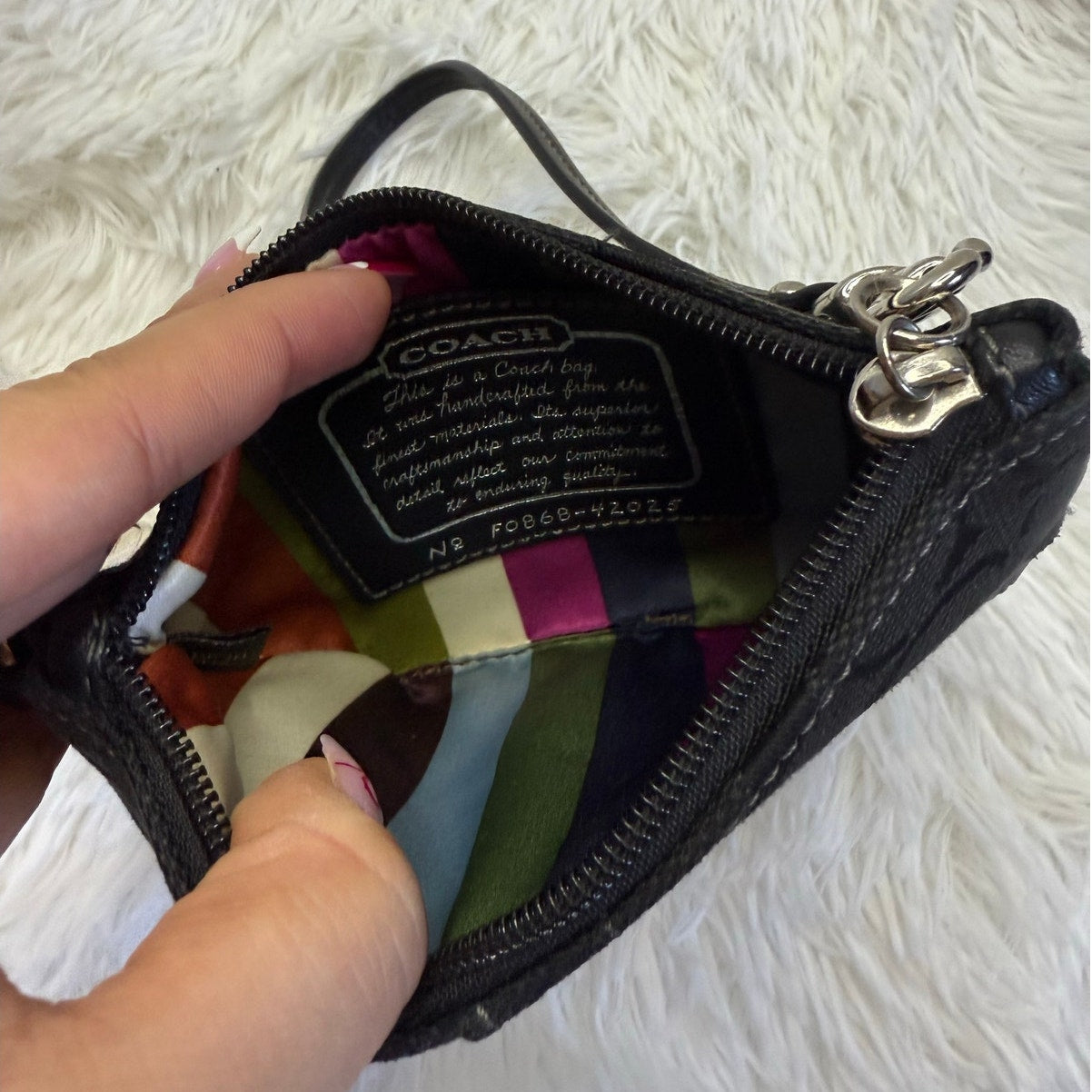 COACH Legacy Black Wristlet