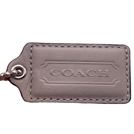 2" COACH Gray Fob Bag Charm Hang tag Hangtag