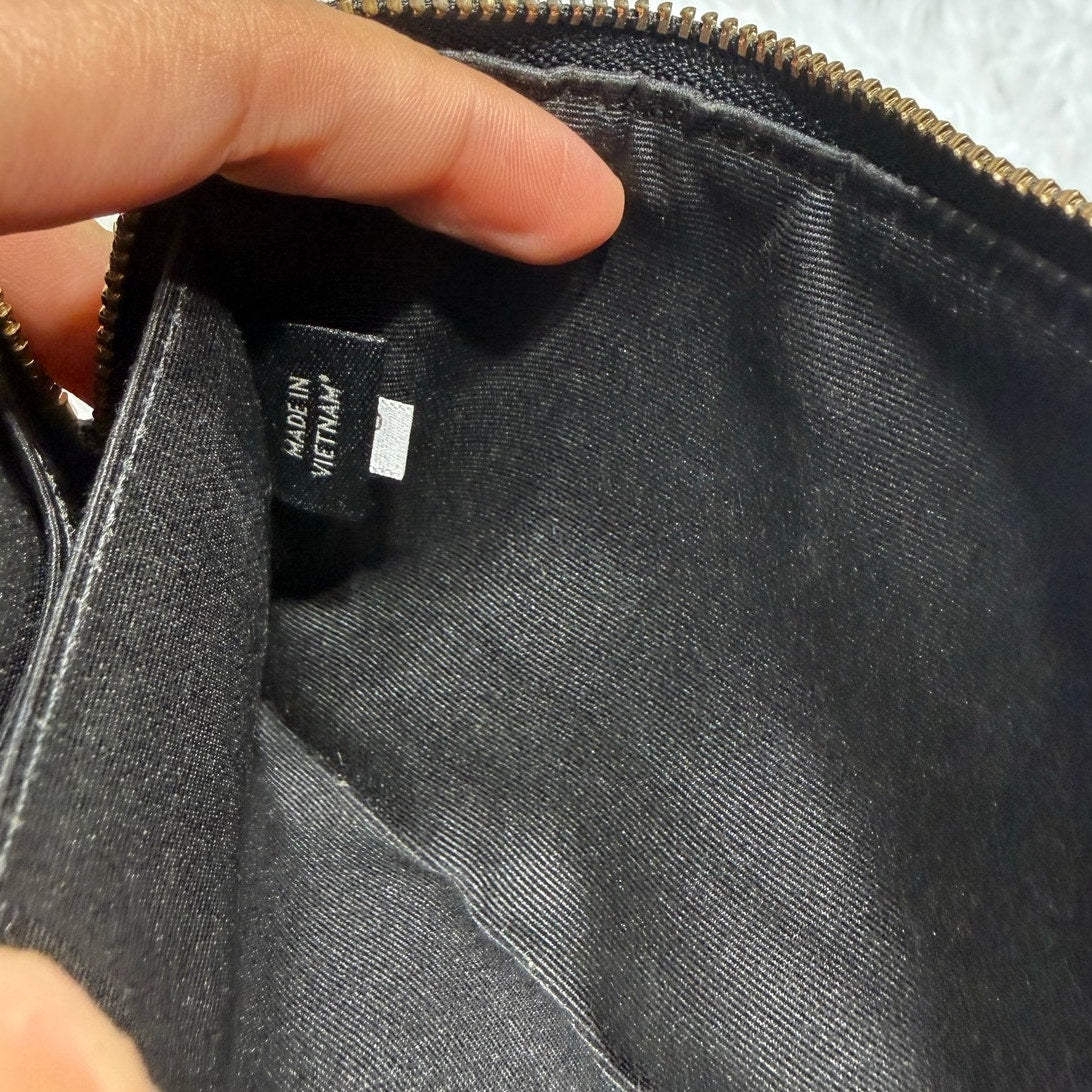 Coach Black Brown Coated Canvas Wristlet