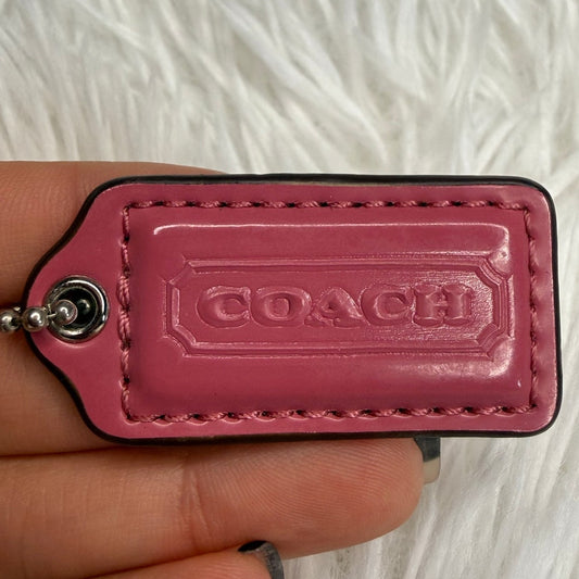 1.5” COACH Patent Leather Pink Fob Bag Charm Hang tag Hangtag