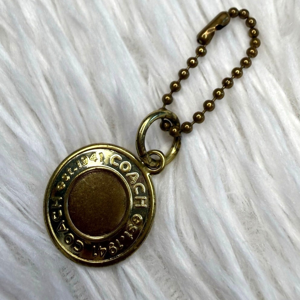 1" Coach Metal Circle Replacement Hangtag Hang Tag Bag Charm