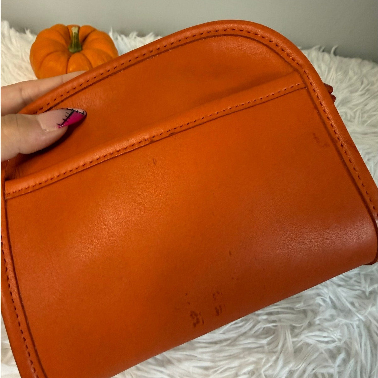 Vintage COACH Tangerine Abbie Bag 9017