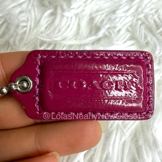 1.5" COACH Patent Leather Fob Bag Charm Hang tag Hangtag