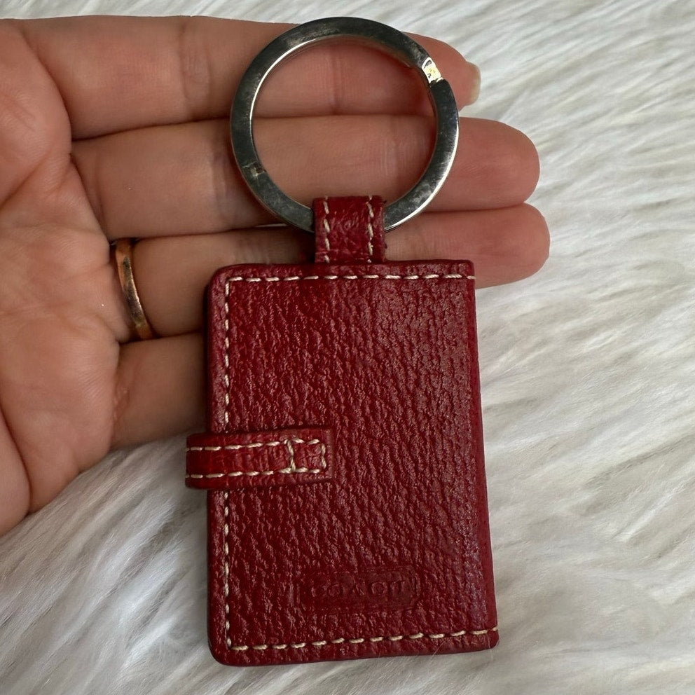 2" Vintage COACH y2k Red Photo Picture Frame Bag Charm Key Fob