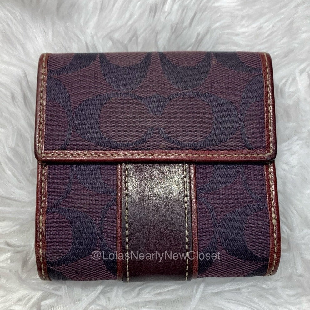 y2k Coach Burgundy Wallet