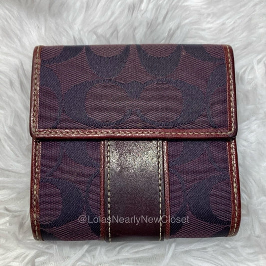 y2k Coach Burgundy Wallet